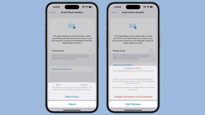 定襄苹果手机维修分享苹果 iOS 18.1 支持设置“主要”邮箱地址并更改 iCloud 邮箱 